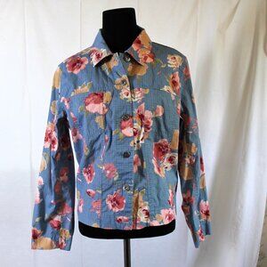 Marsh Landing Lightweight Floral Jacket, Blue & Pink, Small